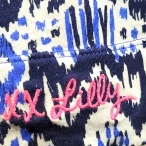 LILLY PULITZER UPF 50+ Skipper Dress Beckon Blue Oh My Cod SZ XS - Picture 5 of 6